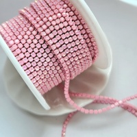Стразовая цепь, Pink Opal, ss6