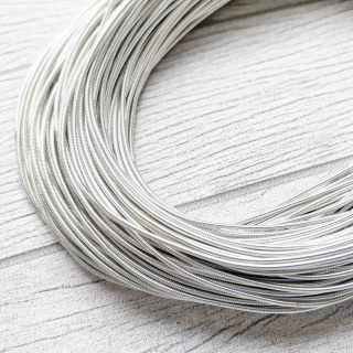 Канитель жёсткая для рукоделия серебро, Silver  1,0 мм