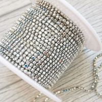 Стразовая цепь, Silver, ss4