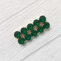 Шатон Emerald+gold матовый, 8мм, 1шт