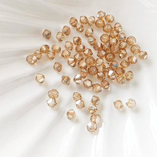 Биконусы Preciosa, Сrystal Golden Flare Full, 3мм, 20шт