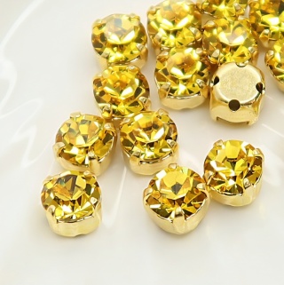 Шатон Light Topaz+gold, 6мм, 1шт