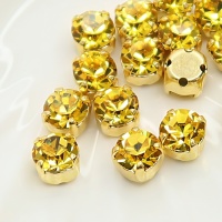 Шатон Light Topaz+gold, 6мм, 1шт