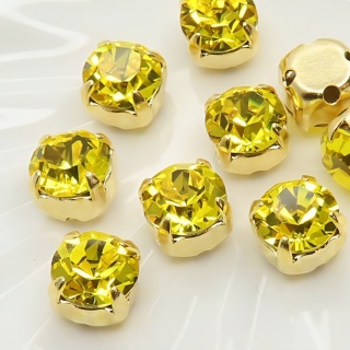 Шатон Preciosa Maxima Citrine+gold, 6мм, 1шт