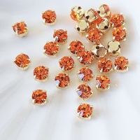 Шатоны Sun DF+gold, 4мм, 10шт