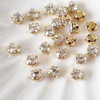 Шатоны Crystal DF Agf+gold, 4мм, 10шт