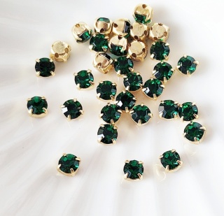 Шатоны Emerald DF+gold, 4мм, 10шт