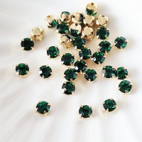 Шатоны Emerald DF+gold, 4мм, 10шт