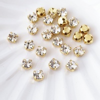 Шатоны Crystal+gold, 4мм, 10шт