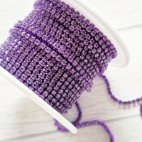 Стразовая цепь Violet, ss6 (2мм)