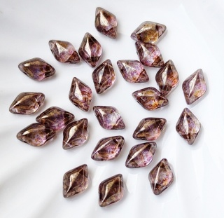 Бусины GemDuo 00030/15695 Crystal Senegal Browv-Purple, 20шт
