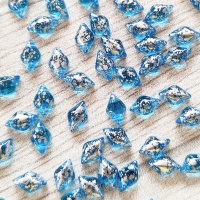 Бусины GemDuo (Matubo) 60020/15481, Silver Splash Aquamarine, 20шт