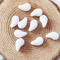 Бусины чешские пейсли PaisleyDuo 03000 White Белые, 10шт