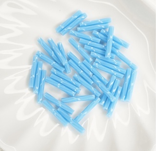 Японский бисер Миюки стеклярус Twist Beads 0413 Opaque Turquoise Blue, 12мм, 4 грамма