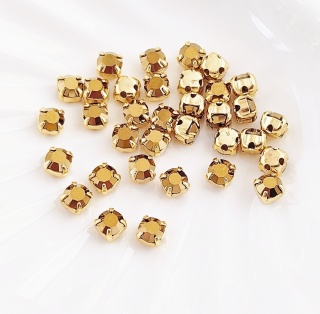 Шатоны Crystal DF Monte Carlo+gold, 4мм, 10шт