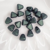 Бусины треугольники Чехия Nib-Bit 23980/79052 Metalic Suede Dark Green, 20шт
