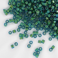 Японский бисер цилиндр Miyuki Delica 11/0 DB2381 Fancy Lined Aqua Green, 3гр