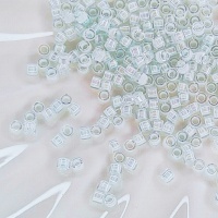 Японский бисер голубой Miyuki Delica 11/0 DB0078 Aqua Mist Lined Crystal Luster, 3гр