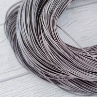 Канитель жёсткая темно-серая Dark Grey 1 мм, 1метр