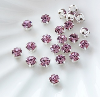 Шатоны Чехия светлый аметист Light Amethyst, 4мм, 10шт