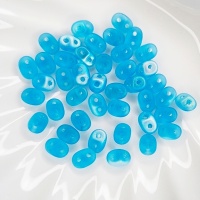 Бусины Бисер Супердуо голубые SuperDuo 60020/28771 Aquamarine AB Mat 2,5*5мм, 3гр (40шт)