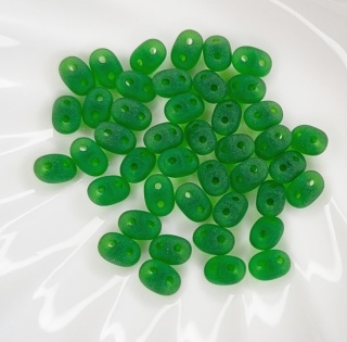 Бусины SuperDuo бисер супердуо 50050/84110 Emerald Mat 2,5*5мм, 3гр (40шт)