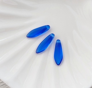 Бусины Чехия кинжалы сапфир Glass Daggers 5*16mm 30060, 3шт