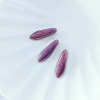 Чешские бусины Даггерс Chalk White Lila Vega Luster Glass Daggers 5*16mm 03000/15726, 3шт