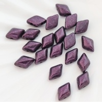 Бусины Гемдуо ромбы Чехия GemDuo 23980/79083 Metallic Suede Dark Plum, 20шт