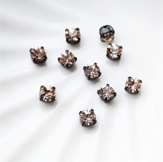 Шатоны Чехия Gold Quarz+black, 4мм, 10шт