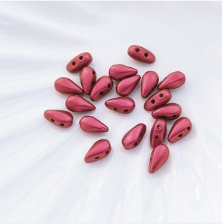 Бусины Чешские Дроп Дуо DropDuo 01890 Lava Red, 20шт