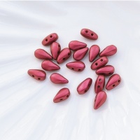 Бусины Чешские Дроп Дуо DropDuo 01890 Lava Red, 20шт