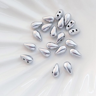 Бусины Дроп Дуо серебро DropDuo 01700 Aluminium Silver, 20шт
