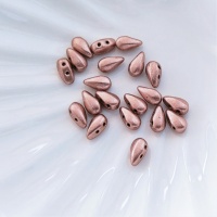 Бусины Чешские Дроп Дуо старинная медь DropDuo 01770 Vintage Copper, 20шт