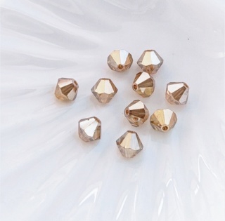 Биконусы Чехия золотые Preciosa Golden Flare Full 6мм, 10шт