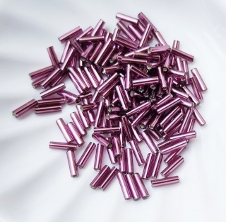 Стеклярус глянец темный аметист Miyuki Bugles 0013 Silver Lined Dk.Amethyst 6мм, 4 гр