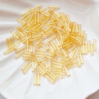Стеклярус Светлый Топаз Miyuki Bugles 132 Light Topaz 6мм, 4 гр