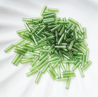 Стеклярус Оливковый Прозрачный Miyuki Bugles 158 Olive 6мм, 4 гр Стеклярус Оливковый Прозрачный Miyuki Bugles 158 Olive 6мм, 4 гр