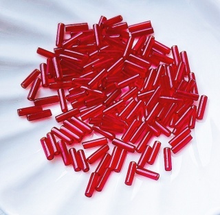 Стеклярус Красный Прозрачный Miyuki Bugles 141 Red 6мм, 4 гр Стеклярус Красный Прозрачный Miyuki Bugles 141 Red 6мм, 4 гр