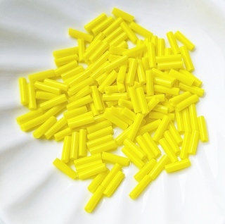 Стеклярус Японский Желтый Miyuki Bugles 404 Opaque Yellow 6мм, 4 гр