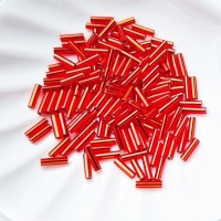 Стеклярус Япония Miyuki Bugles 010 Flame Red Silver Lined 6мм, 4 гр
