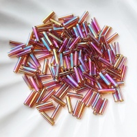 Стеклярус Япония Miyuki Bugles 257 Topaz AB 6мм, 4 гр