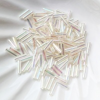 Стеклярус Хрусталь с золотым блеском Miyuki Bugles 2442 Crystal Ivory Gold Luster 6мм, 4 гр