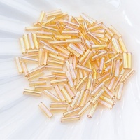 Стеклярус Светлый Топаз АБ Miyuki Bugles 251 Lt.Topaz AB 6мм, 4 гр