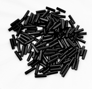 Стеклярус Японский Miyuki Bugles 401 Черный 6мм, 4 гр