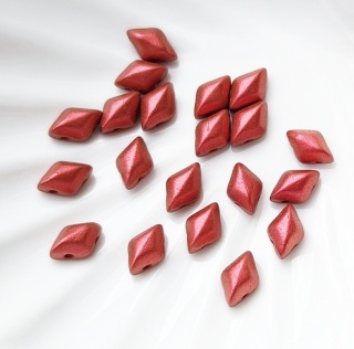Бусины Ромбы Чешские красные GemDuo 03000/01890 Chalk Lava Red, 20шт