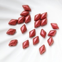 Бусины Ромбы Чешские красные GemDuo 03000/01890 Chalk Lava Red, 20шт