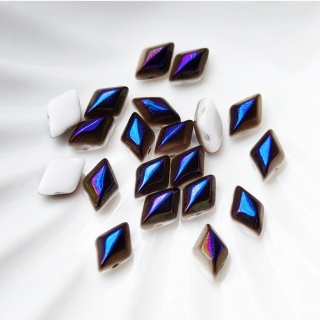 Бусины Ромбики Чехия GemDuo 03000/22201 Chalk Azuro, 20шт
