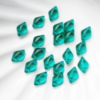Бусины Ромбики Чешские Изумруд GemDuo 50720 Emerald, 20шт