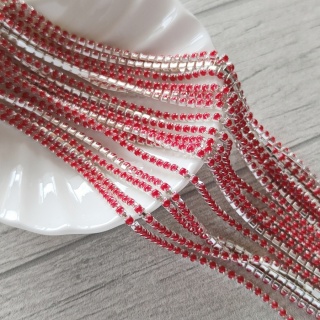 Жемчужная цепь Красная, Red (2мм)